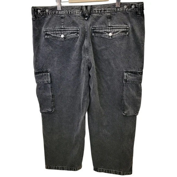 Madewell Low-Slung Straight Cargo Jeans Faded Black Baggy Slouchy Women’s W33P - Picture 9 of 17